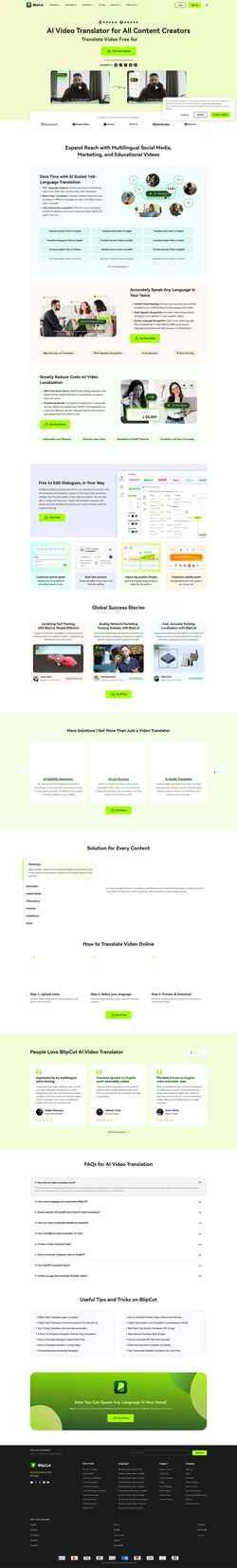 Schermata videotranslator.blipcut.com