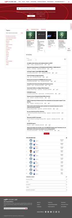 Posnetek zaslona community.silabs.com