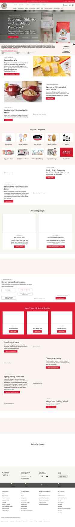 Ekraanipilt shop.kingarthurbaking.com
