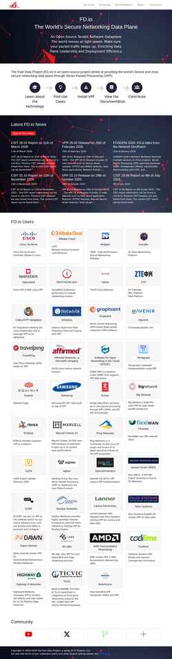 Екранна снимка fd.io
