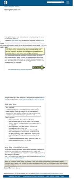 Screenshot helpingwithverbs.com