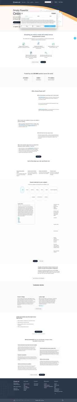 Snímek obrazovky exam.net