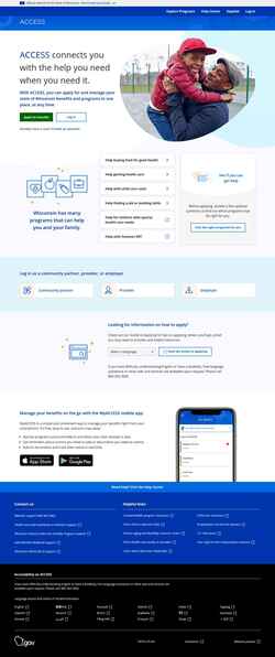 Zrzut ekranu access.wi.gov