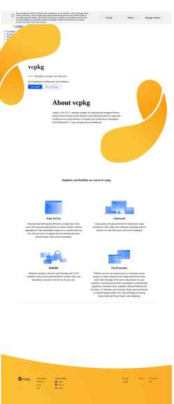 Снимак екрана vcpkg.io