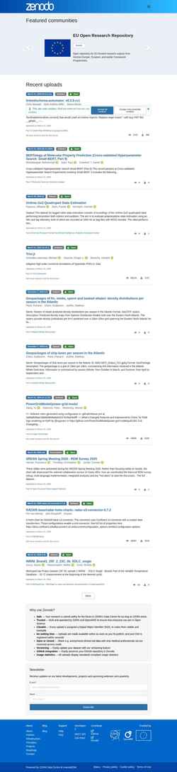 Snímek obrazovky zenodo.org