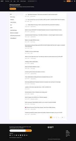 Schermata announcements.bybit.com