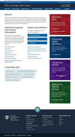 Screenshot ofac.treasury.gov