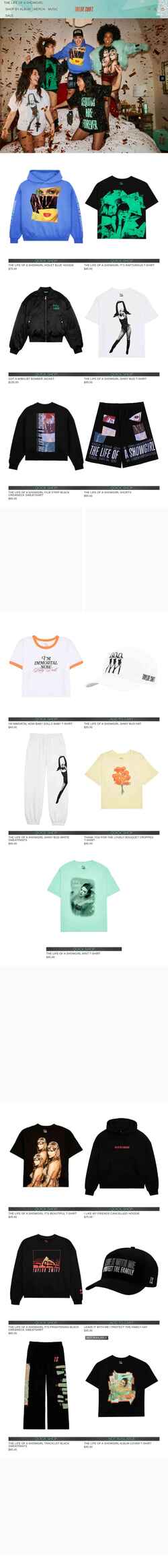 Capture d'écran store.taylorswift.com