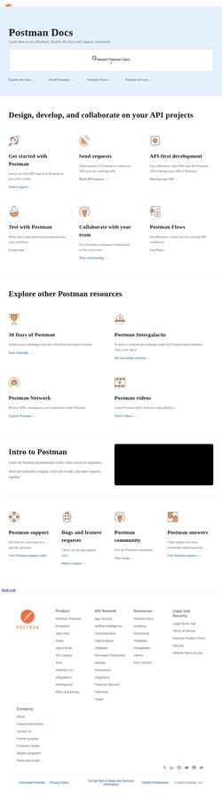 Posnetek zaslona learning.postman.com