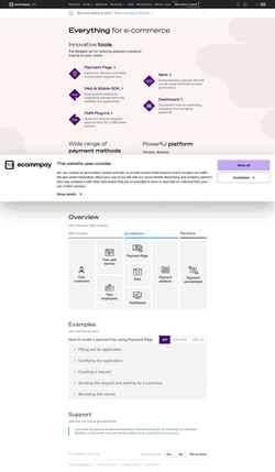 Ekrānuzņēmums developers.ecommpay.com