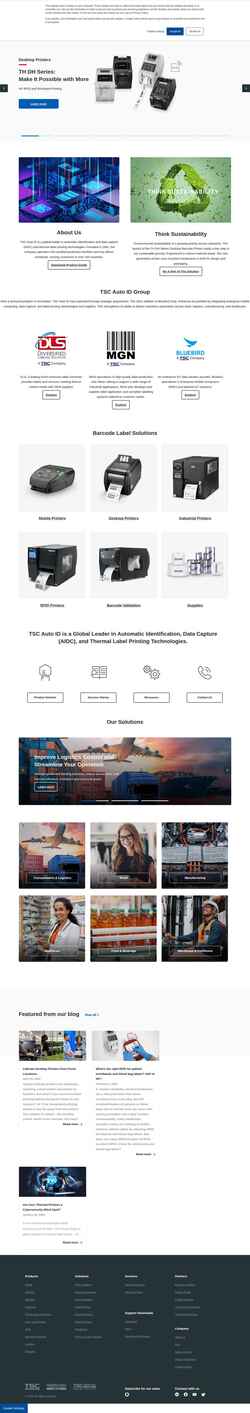 Screenshot emea.tscprinters.com
