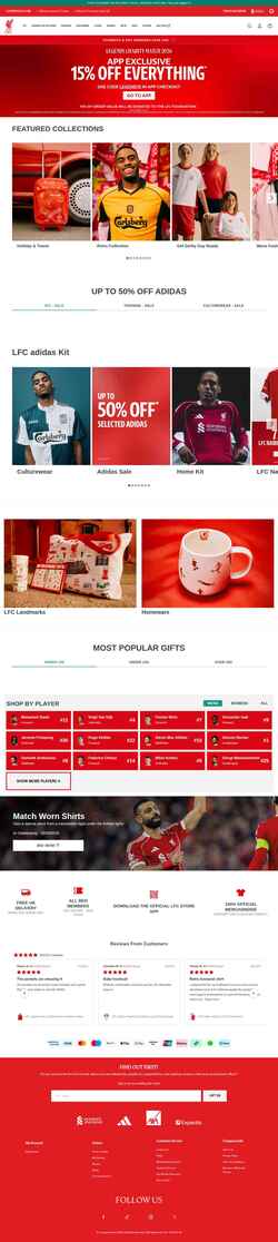 Снимак екрана store.liverpoolfc.com