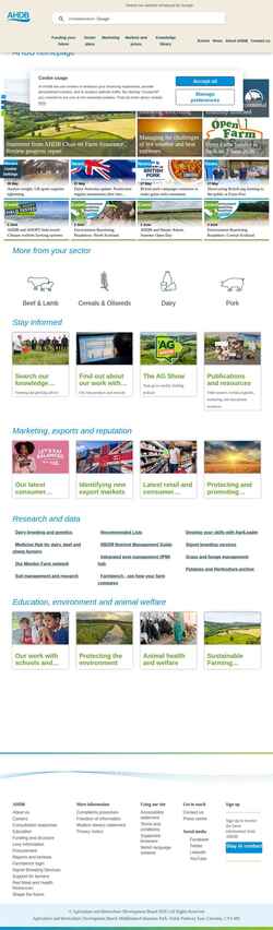 Screenshot ahdb.org.uk