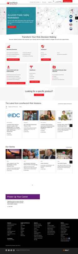 Ekrānuzņēmums risk.lexisnexis.com