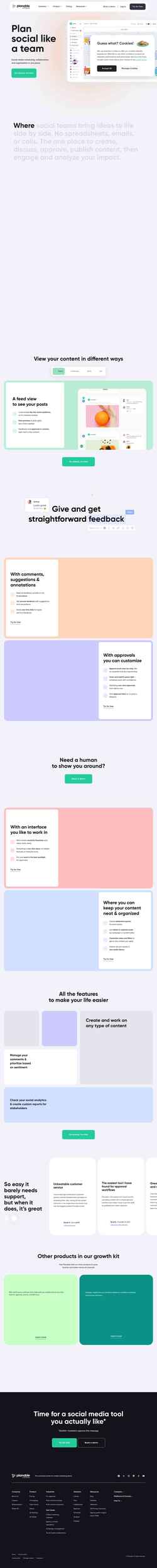 Екранна снимка planable.io