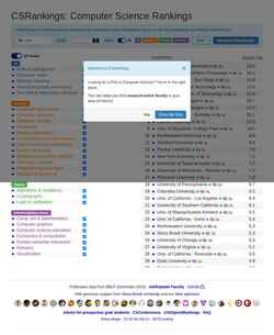Captura de pantalla csrankings.org