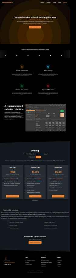 Captura de pantalla valueinvesting.io