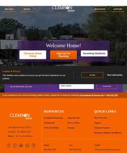 Captura de pantalla housing.clemson.edu