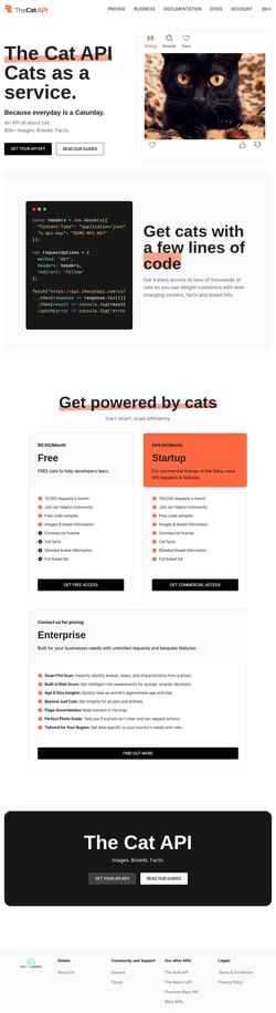 Ekraanipilt thecatapi.com