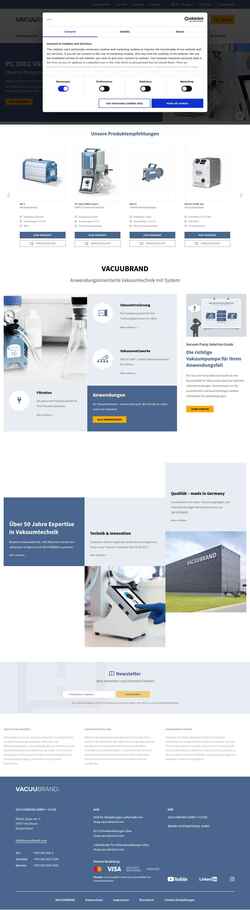 Schermata shop.vacuubrand.com