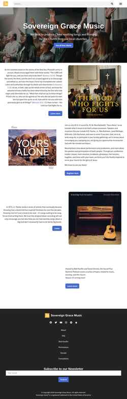 Posnetek zaslona sovereigngracemusic.com
