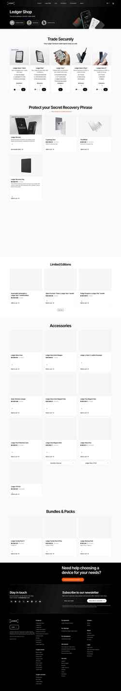 Snimka zaslona shop.ledger.com