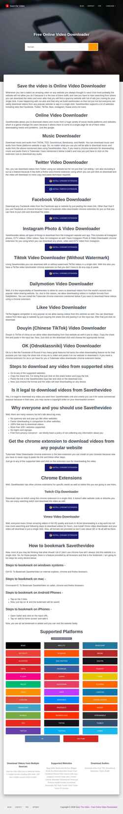 Ekran görüntüsü savethevideo.net