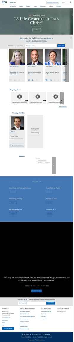Screenshot speeches.byu.edu