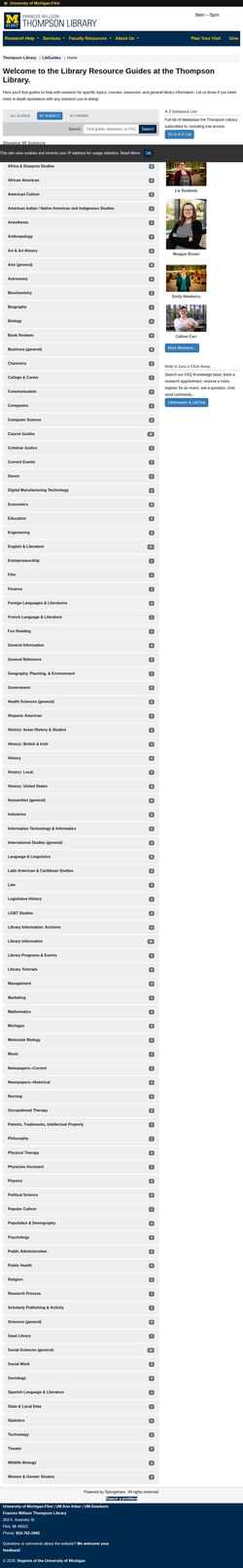 Captură de ecran libguides.umflint.edu