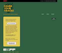 Снимак екрана coveryourtracks.eff.org