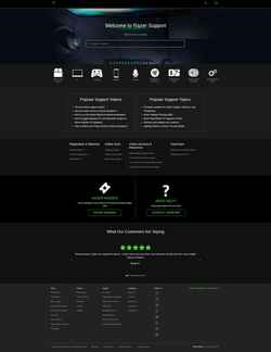 Zrzut ekranu mysupport.razer.com