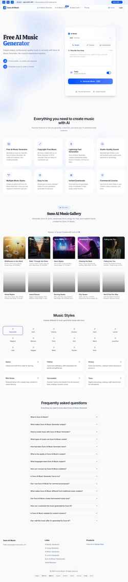 Captură de ecran sunoai-music.com