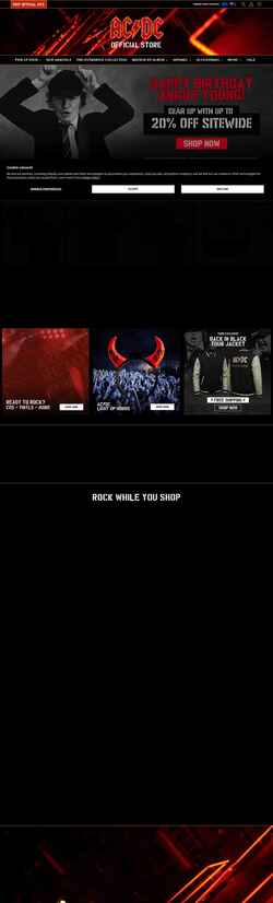 Capture d'écran store.acdc.com