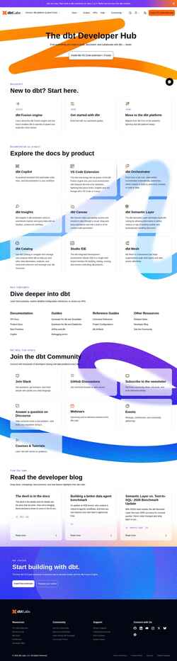 Captura de tela docs.getdbt.com