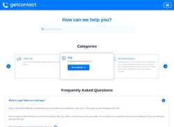 Captura de pantalla getcontact.faq.desk360.com