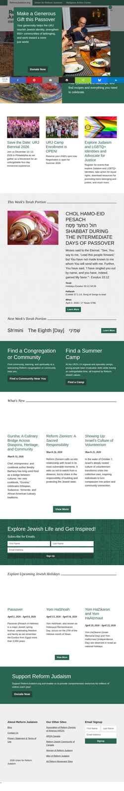 Schermata reformjudaism.org
