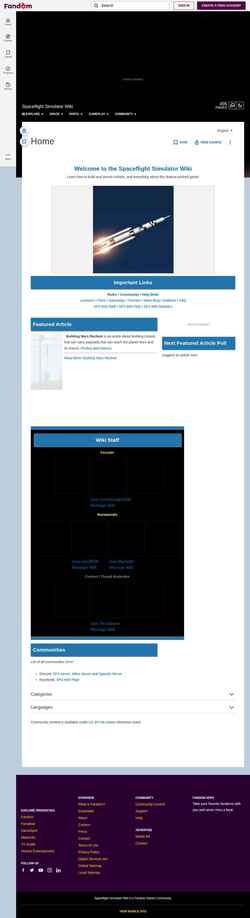 Снимак екрана spaceflight-simulator.fandom.com