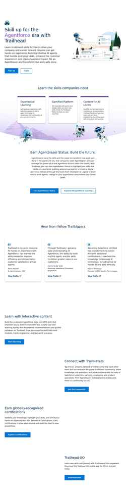 Schermata trailhead.salesforce.com
