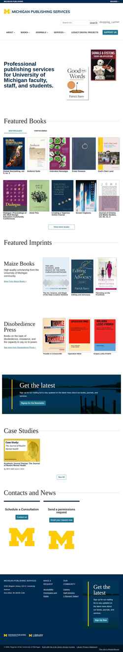 Снимак екрана services.publishing.umich.edu