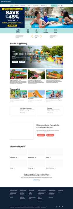 Captura de pantalla watercountryusa.com