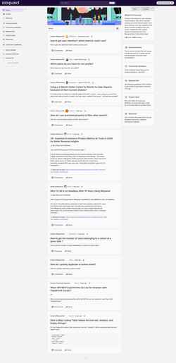 Snímek obrazovky community.mixpanel.com