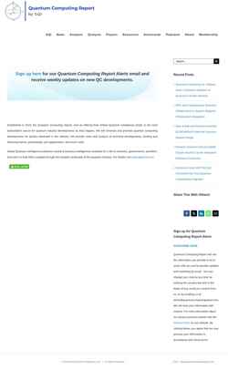Screenshot quantumcomputingreport.com