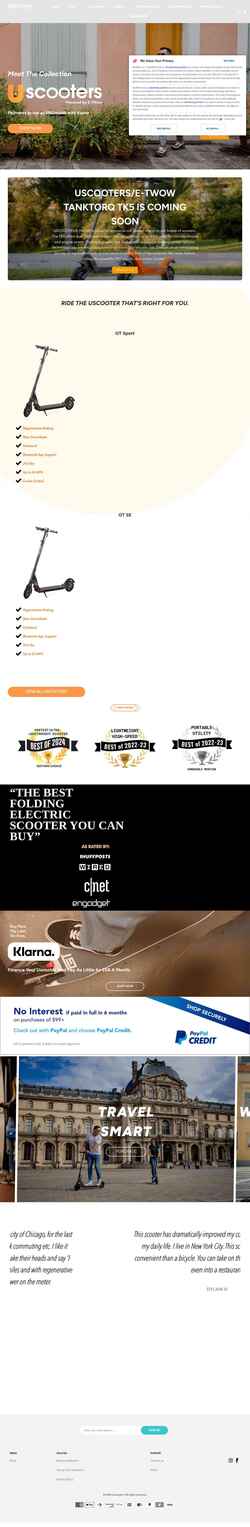 Screenshot uscooters.com