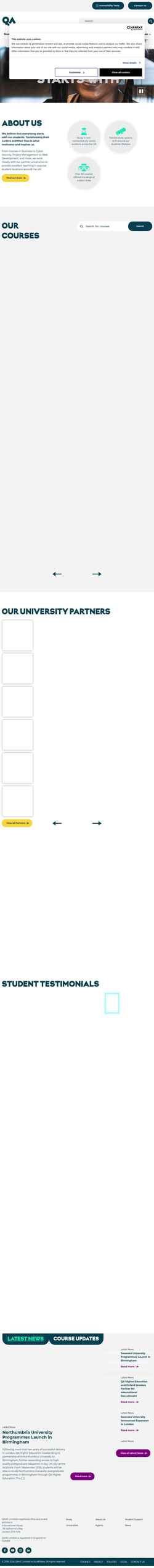 Captură de ecran qahighereducation.com