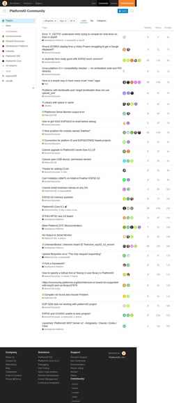Ekran görüntüsü community.platformio.org