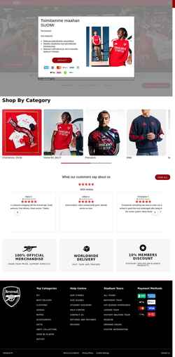 Zrzut ekranu arsenaldirect.arsenal.com