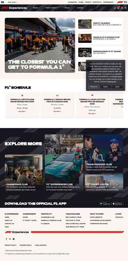 Skjermdump f1experiences.com