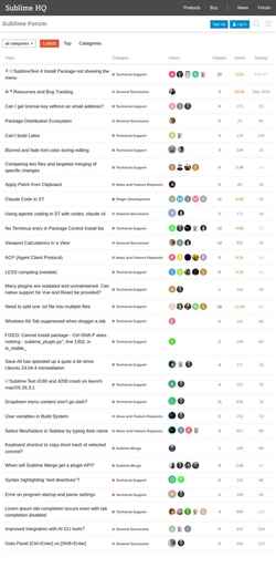 Screenshot forum.sublimetext.com