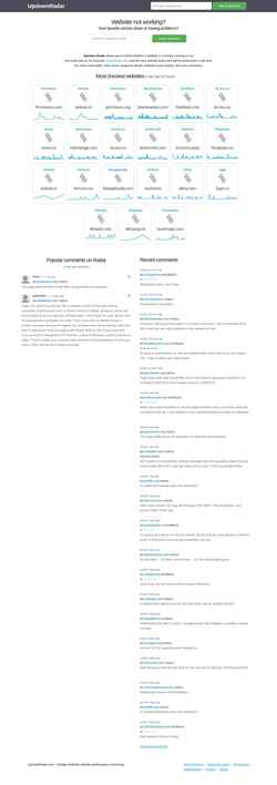 Снимак екрана updownradar.com