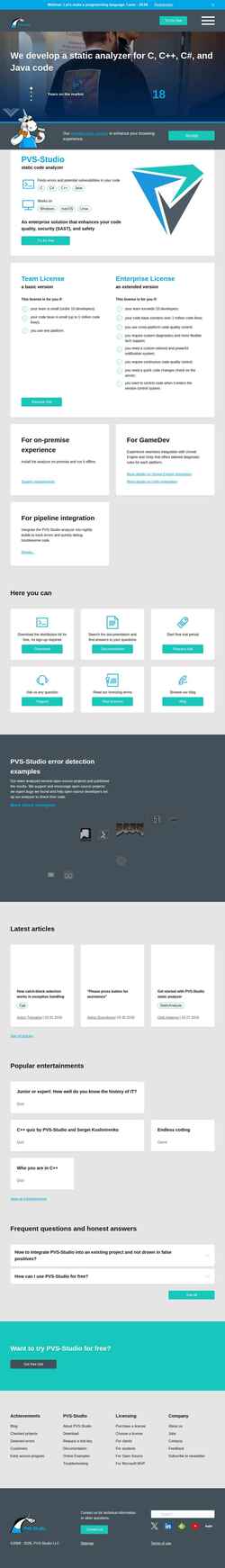 Screenshot pvs-studio.com